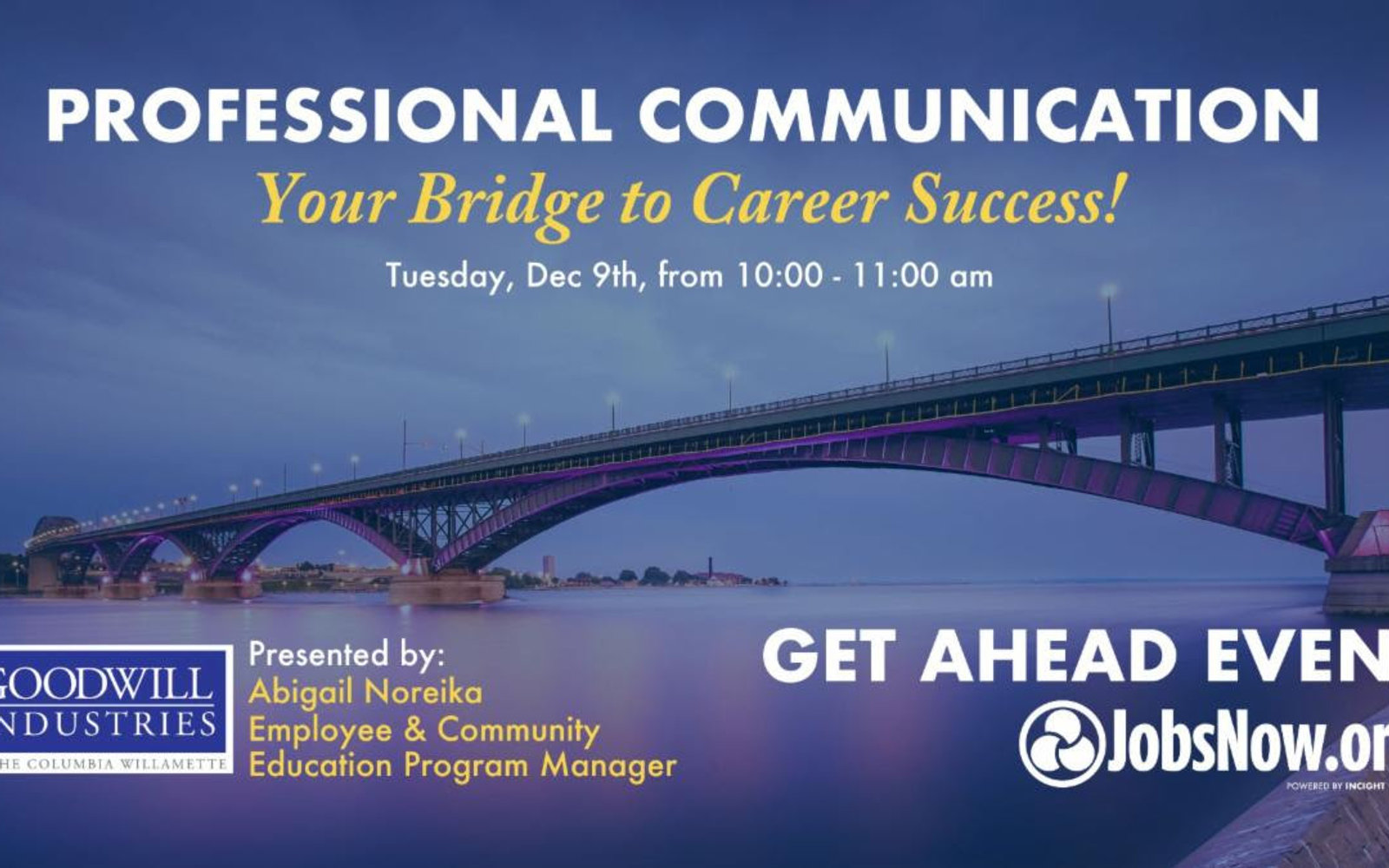Get Ahead Workshop - Professional Communication: Your Bridge to Career Success
